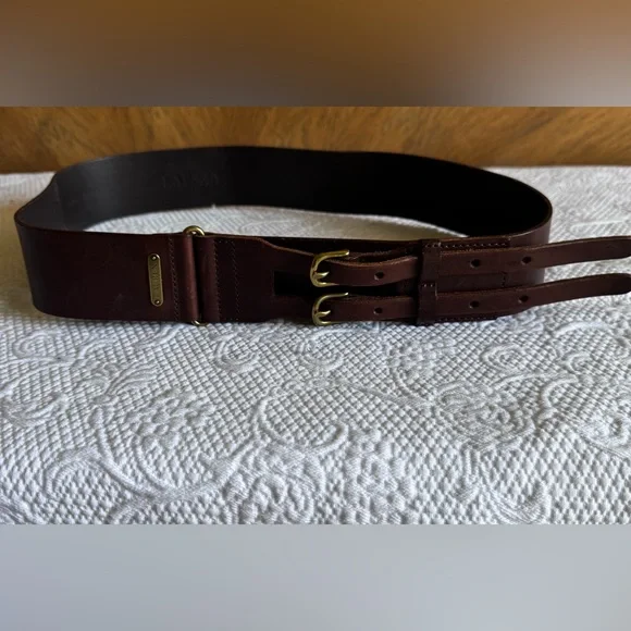 Ralp Lauren leather wide saddle belt - Picture 3 of 12